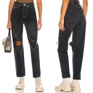 Agolde 90s Mid Rise Loose Jeans Black Denim Womens Sz 27 Vagabond Organic Cotton